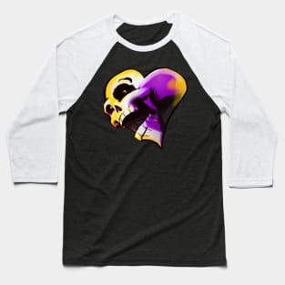Non-Binary Heart-Skull Baseball T-Shirt